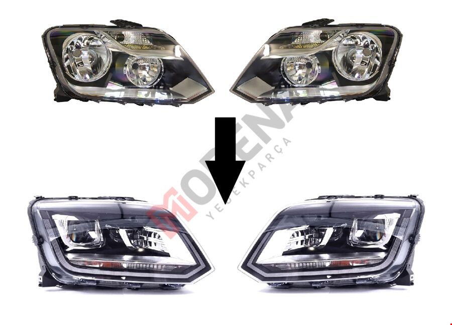 ÖN FAR DÖNÜŞÜM SETİ 2010 ->2017 (HALOJEN->LED)