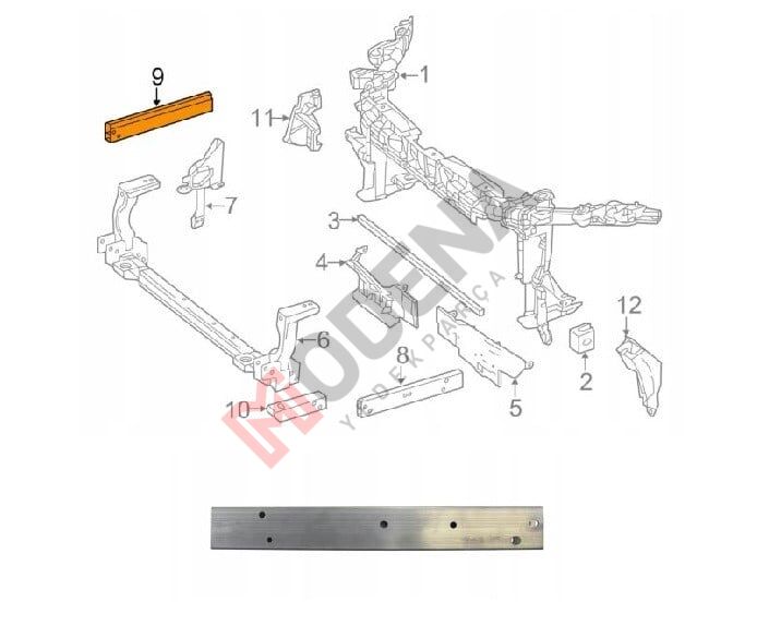 ÖN PANEL BRAKETİ ( ALÜMİNYUM ) SAĞ W246/W176 2013-