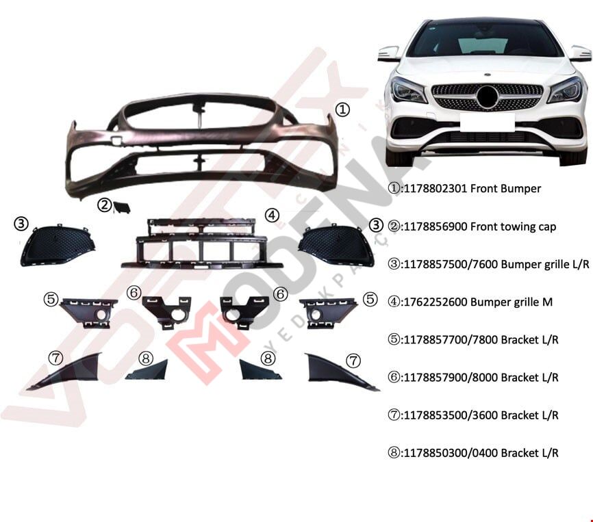 ÖN TAMPON SET AMG (BRAKET-IZGARA) CLA W117 2016-