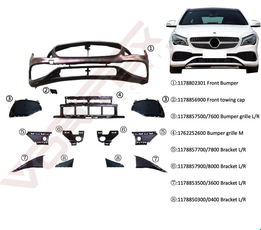 ÖN TAMPON SET AMG (BRAKET-IZGARA) CLA W117 2016-