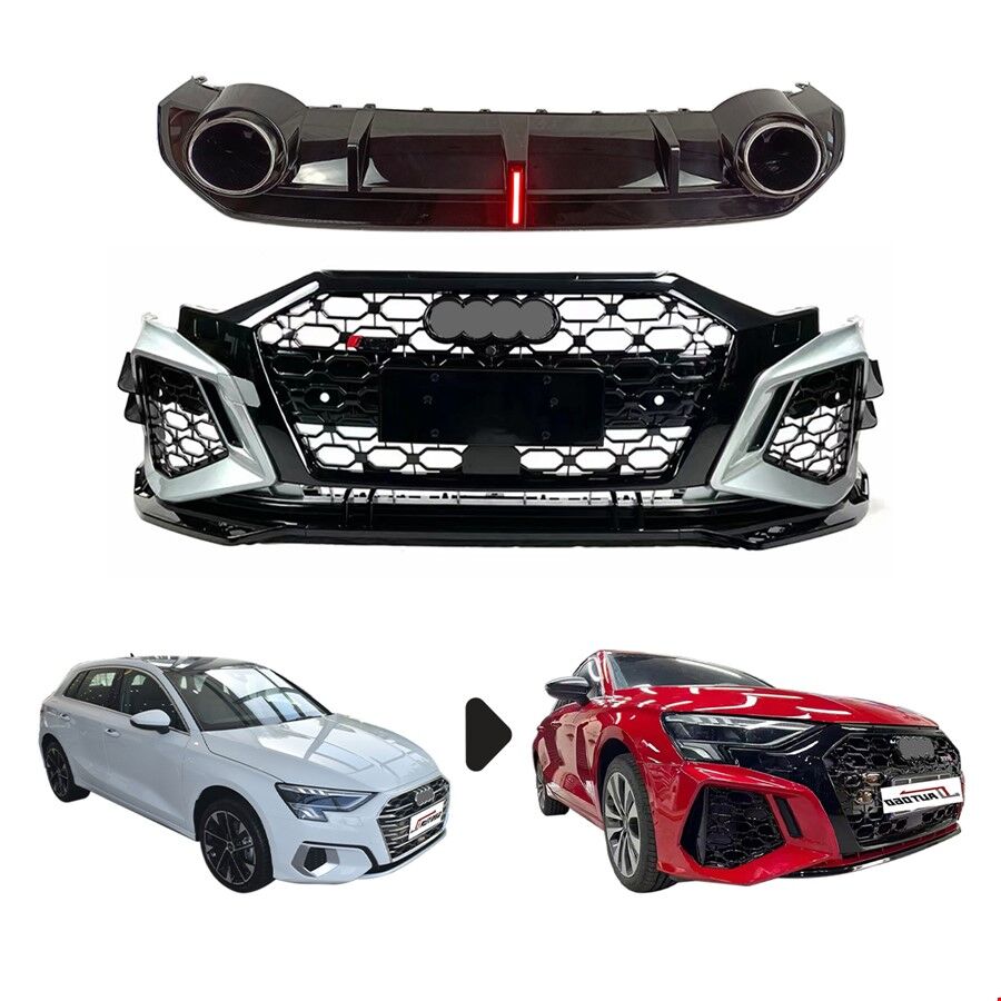 RS3 BODY KIT (ÖN TAMPON+ ARKA DİFÜZÖR) A3 2021-