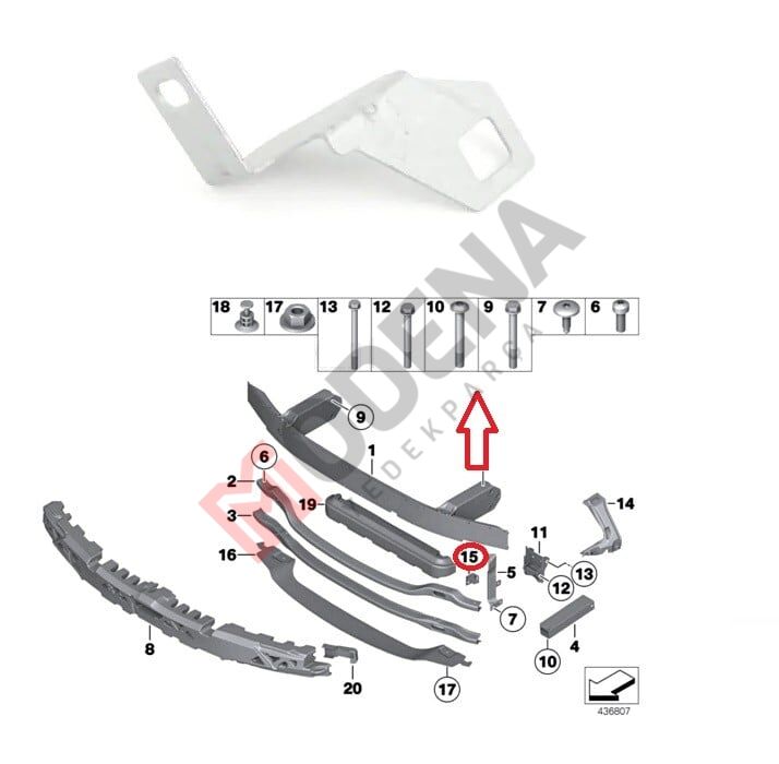 ÖN TAMPON BRAKETİ SAĞ ( ALÜMİNYUM ) F10 2010-