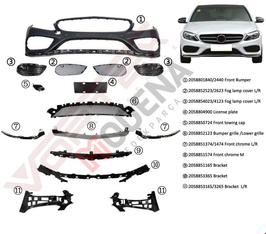 ÖN TAMPON SET AMG (ALT KROMLU) W205 2014-