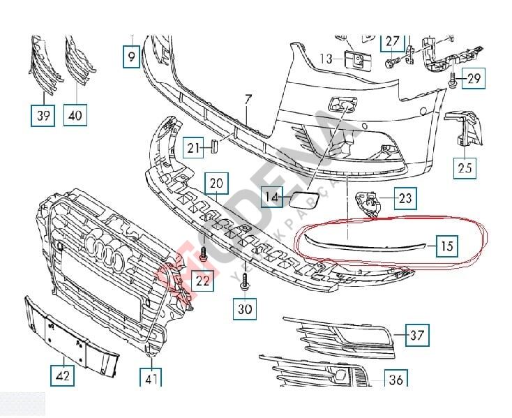 ÖN TAMPON KAŞI SOL ( SEDAN ) A3 2013-