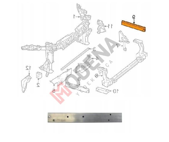 ÖN PANEL BRAKETİ ( ALÜMİNYUM ) SOL W246/W176 2013-