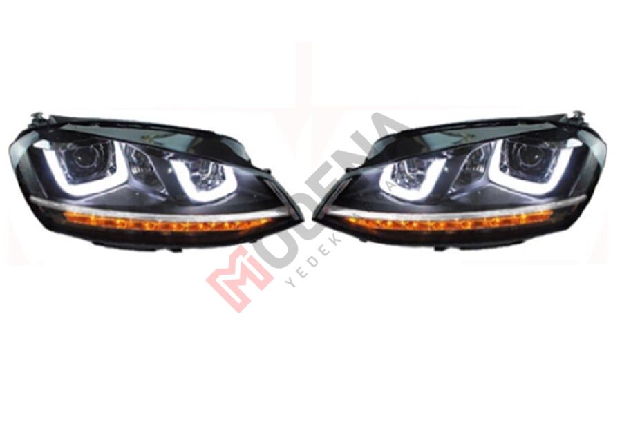 ÖN FAR SET ( ÇİFT U LED KAYAR SİNYAL )  GOLF 7 13-